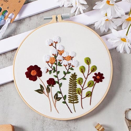 Biaungdo 6 Pcs Embroidery Hoops Set, Round Wood, 3/4/5/6/7/8 Inch