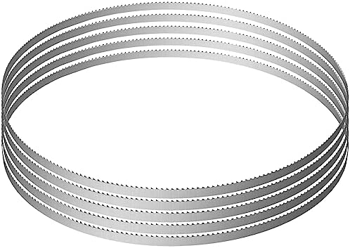 VEVOR Band Saw Blade, 65x0.6x0.02 inch, 5 PCS/Pack Meat Bandsaw Blades for Replacement, 65Mn Carbon Steel Blade, 3 TPI Meat Cutting Blade Wrapped by Rust-Proof Paper, for Commercial Bone Saw Machines