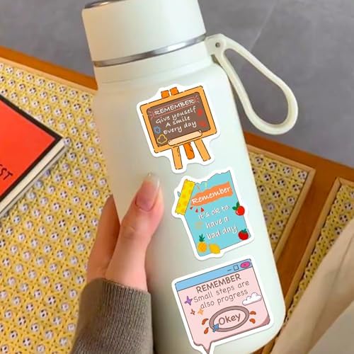 DothRayan Positive Affirmation Stickers, 100PCS Mental Health Inspirational Motivational Encouraging Self Love Care Quote Sticker Pack for Laptops Water Bottles Planners Decals Students Teens Adults
