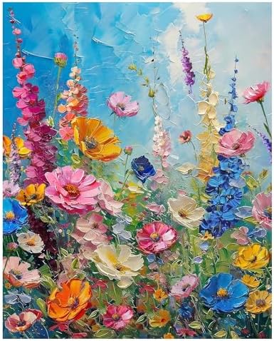 NPCSWXQ Wild Flowers Paint by Numbers Kit for Adults 16x20in DIY Painting