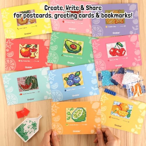 Grabie Mini Diamond Painting Cards Kit, 10 Pack Square Drill, Fresh Picking