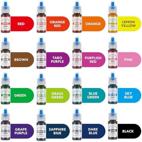 Wayin 16 Colors Bath Bomb Soap Dye - Liquid Based Colorant, Food Grade, Skin Safe, Vibrant Neon for DIY Soap Making, Bath Bomb Supplies Kits, Bath Salt Crafting, Slime Dye