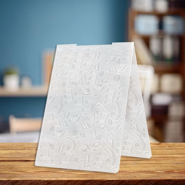 Music Notes Plastic Embossing Folders for Card Making Background Scrapbooking Plastic Template Photo Album Card Paper Handmade DIY Craft Decoration Template Molds