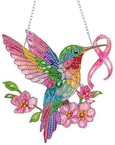 HMZephitiquc Hummingbird Hanging Diamond Art Kits for Adults, Special Shaped Crystal Diamond Painting Suncatchers, 5D Gem Art for Adults, Sun Catchers DIY Craft Kits for Gift Home Decor