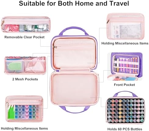Leudes Diamond Art Storage Painting Case 60 Slots Bead Art Kits for Adults