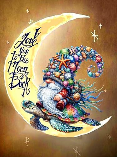 Meothan Diamond Art Kits for Adults Moon Gnome Diamond Painting Kit 12x16in