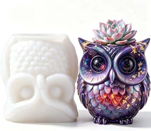 Owl Silicone Resin Mold for Epoxy Casting Succulent Pot Pen Holder