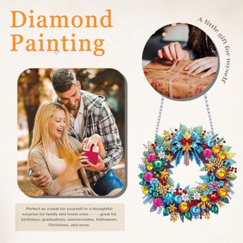 VeGuude Christmas Diamond Art Kits for Adults, DIY Acrylic Hanging Ornament