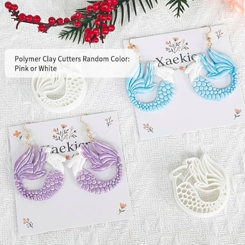 Xaekicr Dragon Mermaid Polymer Clay Cutters Set – Fantasy Clay Earring Cutters for DIY Jewelry Making – Polymer Clay Molds and Clay Tools