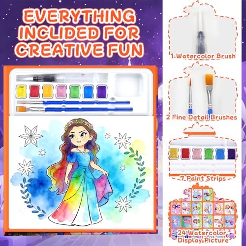 CHICAUP Paint with Water Coloring Books for Kids, Mess Free Watercolor Painting Kit Painting Activity for Kids Ages 3-5 4-8, Arts Crafts Drawing Gift Toy for Boy Girl