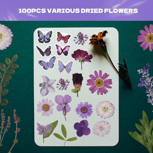 Dried Flowers for Resin 119Pcs Pink Real Natural Pressed Flowers
