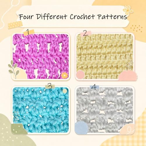 zwzxd Beginner Crochet Kit: Cotton Thread, Hooks & DIY Dishcloth Tutorial （Warm Earth Tone）