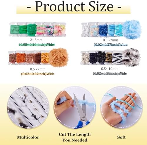 20 Colors Embellishments Assorted Novelty Yarn Odd Crochet Art Yarn Handmade Vintage Textile for DIY Jewelry Making Junk Magazines Coaster Knitting