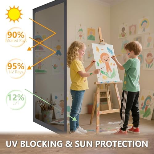 LEMON CLOUD One Way Window Film Window Tint for Home, Silver 23.6″ x 78.7″