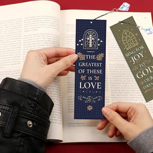Mandun 4 Pcs Inspirational Diamond Painting Bookmark Kits, Special Shaped Diamond Art Bookmarks with Pendant, DIY Inspirational Diamond Art Bookmarks with Tassels Crafts Gifts Supplies