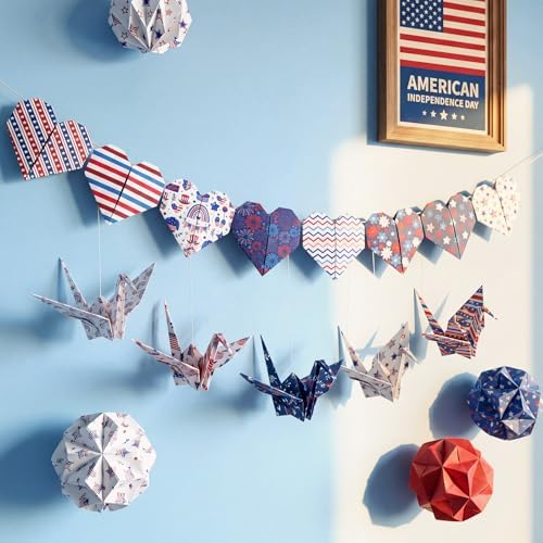 Harloon 500 Sheets Christmas Patriotism Origami Paper,20 Styles 6x6Inch