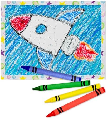 Hygloss 12 Blank Jigsaw Puzzles – 4 x 5.5 Inch, 16 Pieces Each – DYI party invites, Perfect for Decorating, Kids' Activities, Arts & Crafts or Party Favors - Puzzle Pieces to Draw On for Crafts