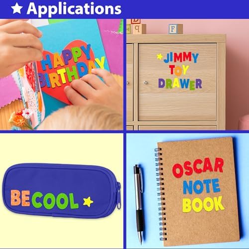 KRAFUN 500+ Felt Letter Stickers No-Mess for Toddlers Ages 3+