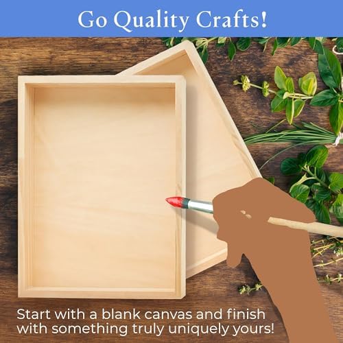 Small Square Wood Canvas 5 x 5 x 1-1/2 inch, Pack of 2 Unfinished Wood Frames, Blank Wooden Signs for Crafts & Home Decor, by Woodpeckers