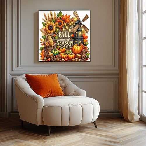 AIBOERL Paint by Numbers Kit for Adults Beginner,Fall Pumpkin, 12X16In