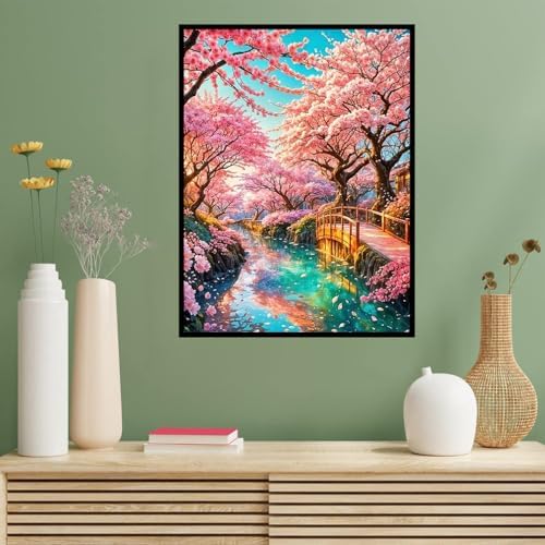 Benjenes Sakura Diamond Art Kits for Adults, Diamond Painting Kits