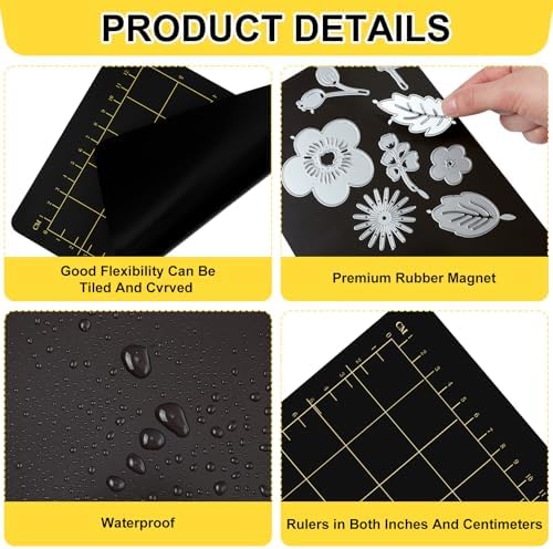 Copkim 4 Pcs 5.87'' x 7.75" Magnetic Cutting Pads for Die Cutting Machine Accessories with Card Size Black Embossing Machine Mats for Die Cutter