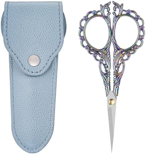 Embroidery Scissors,4.6" Sharp Tip with Premium Leather Sheath