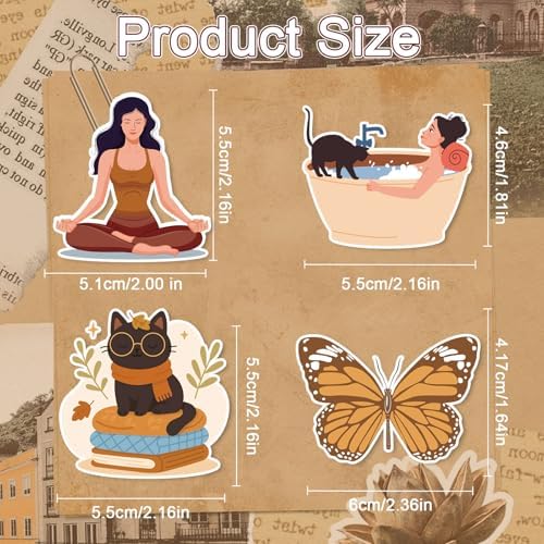 50 Pcs Vision Board Stickers for Women, Positive Affirmation Stickers for Vision Board Supplies Kit, Inspirational Quote Journey Decal Sticker for Adults Teens Planner Accessories (Brown)