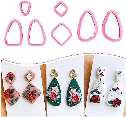 Keoker Organic Clay Cutters, Polymer Clay Cutters for Earrings Making, Clay Earrings Cutters (B)