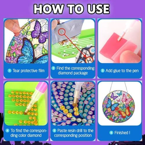 Butterfly Hanging Diamond Art Kits for Adult Diamond Painting Kit Pendant