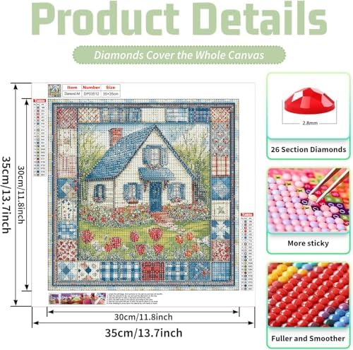 Cozy Country House Garden Diamond Art Kits for Adult Diamond Painting Kit