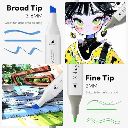 Alcohol Based Art Markers 168 Colors - Professional Double Sided Marcadores | Good Markers for Artist Blendable Coloring Marker Pens for Adult - Coloring Books No Bleeding Illustration Drawing for Kids