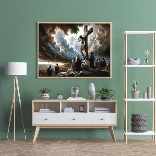Jesus Paint by Numbers Kit for Adults Framed Canvas, Frameworkless