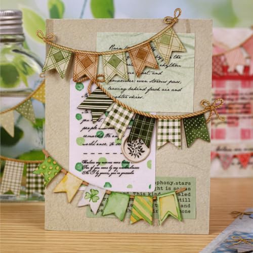 96 Pcs Color Flag Stickers, 6 Packs Garland Bunting Cardstock Kit