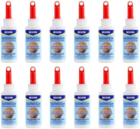 BEACON Sea Shell Glue for Creating and Decorating with Shells, Wood, Metal, Ceramic, and More, 2-Ounce, 12-Pack