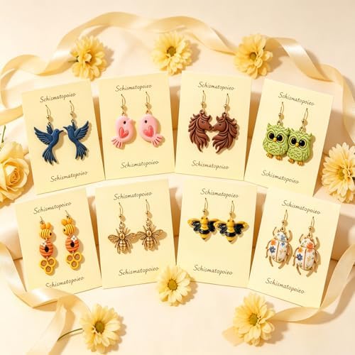 13 Pcs Easter & Animal Polymer Clay Cutters Set - Chicken, Bee & Owl Imprint Cutters for Polymer Clay Jewelry Making, Fit Gift for Animal Lovers, Friends, Sisters & Wives
