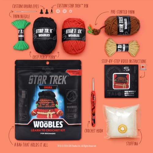 The Woobles Star Trek Crochet Kit for Beginners (Uhura)