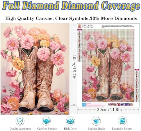 Dugsmgd Western Diamond Art Kits for Adults, Diamond Painting Kits 12x16in