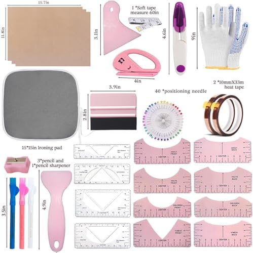 67 Pcs Sublimation Shirts Tool Kits