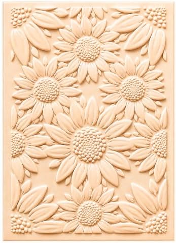 FIVEIZERO 3D Sunflower Embossing Folder for Embossing Machine, 5 x 7 Inch Deep Relief Embossing Template, Summer Floral Pattern for Card Making, Scrapbook, Photo Album & DIY Crafts