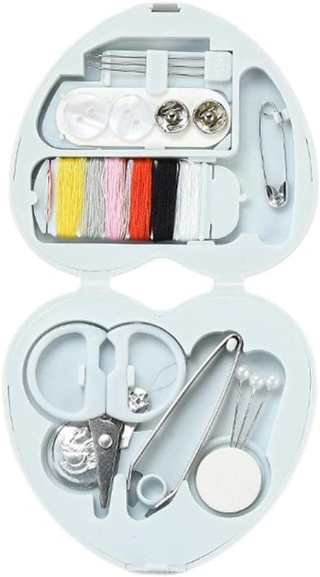 1 Pc Sewing Kit Box, Travel Sewing Kit for Adults, Sewing Tools Household Clothing Fixes Sewing Kit, Portable Mini Sewing Kit, Sewing Thread Accessories, Basic Sewing Supplies Accessories (Blue)