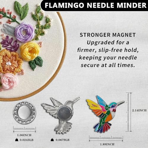 Magnetic Needle Minder Magnet Embroidery Accessories and Supplies Embroidery Needle Holder Cross Stitch Holder Needlework Supplies (Colorful Bird)