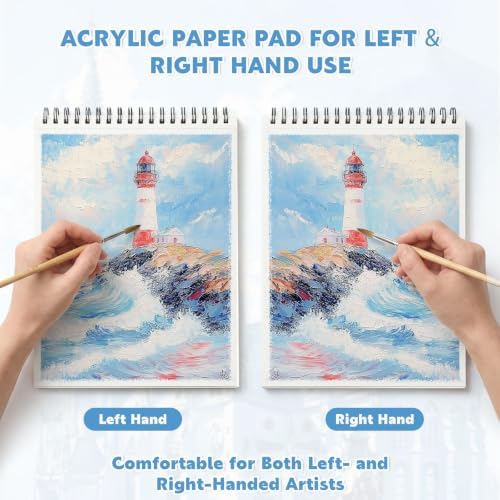 Acrylic Paper Pad 8.5 x 11 in, 25 Sheets, 400Gsm, Top Spiral Bound