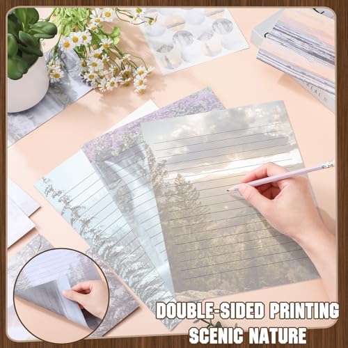 TaoBary 160 Pcs Natural Scenery Stationery Paper and Envelopes Set