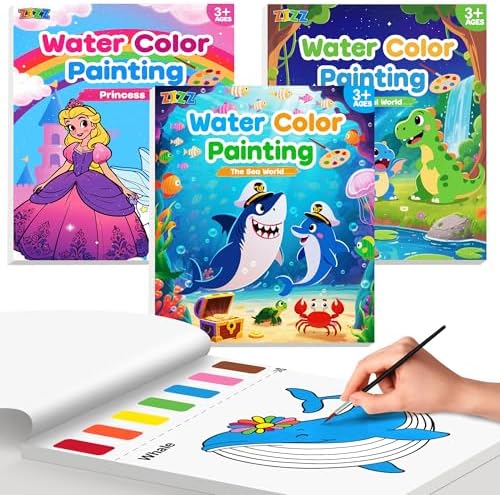 ZIZZ Paint with Water Coloring Books for Toddlers 3PCS Water Painting Sets