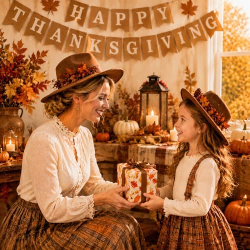 Konsait 24 Sheets Double Sided Autumn Pattern Paper, 5.9 x 5.9 Inch Different Designs Cozy Fall Harvest Geometric Decorative Paper for Junk Journal Scrapbook Thanksgiving DIY Crafts