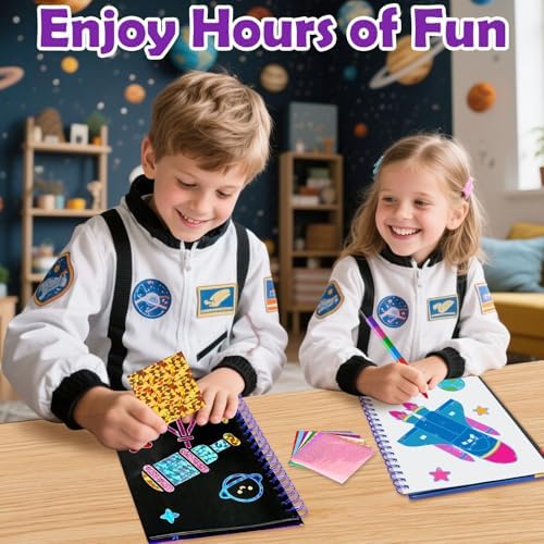 FUNNYB&G Foil Art Craft Kit for Kids, Sparkly Birthday Gift Toy for Boys | No Mess, Kids Ages 4-10 Create Sparkling Artwork, A Creative Gift for Birthdays, Holidays, Travel Activities,Screen-Free Fun