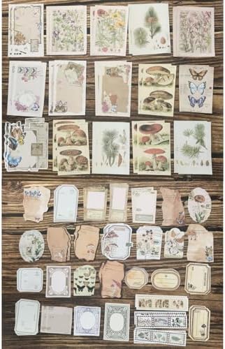 Esweny 200PCS Vintage Scrapbooking Supplies Kit for Journaling, Scrapbook Sticker Paper Pack for Junk Journal Planners Aesthetic Cottagecore Room Decor Wall Art Collage Album (Nature)