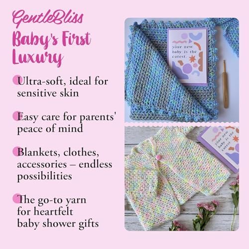 GentleBliss DK Acrylic Soft Baby Yarn, 4-Pack (880Yds/400G), Royal Blue
