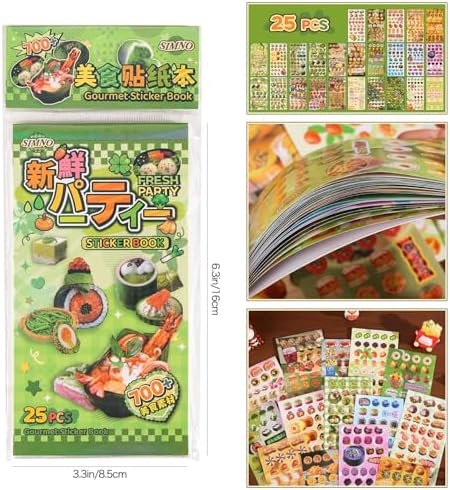 Girl's Japanese Retro Sticker Book, Food and Daily Life Theme - 700+ Cute Old Showa Style Foodie Stickers, for DIY Scrapbooking Journaling Handbook Decoration